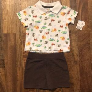 Safari Polo and Brown Shorts